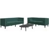 Sofa Chesterfield sofų komplektas su pagalvėlėmis, 2 dalių, žalia
