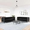 Sofa Chesterfield sofų komplektas su pagalvėlėmis, 2 dalių, juoda