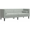Sofa Chesterfield sofų komplektas su pagalvėlėmis, 3 dalių, pilka