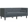 Sofa Chesterfield sofų komplektas su pagalvėlėmis, 3 dalių, pilka
