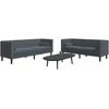 Sofa Chesterfield sofų komplektas su pagalvėlėmis, 2 dalių, pilka