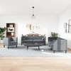 Sofa Chesterfield sofų komplektas su pagalvėlėmis, 3 dalių, pilka