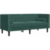 Sofa Chesterfield sofų komplektas su pagalvėlėmis, 2 dalių, žalia