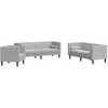 Sofa Chesterfield sofų komplektas su pagalvėlėmis, 3 dalių, pilka