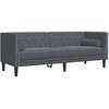 Sofa Chesterfield sofų komplektas su pagalvėlėmis, 3 dalių, pilka