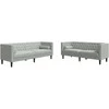 Sofa Chesterfield sofų komplektas su pagalvėlėmis, 2 dalių, pilka