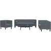 Sofa Chesterfield sofų komplektas su pagalvėlėmis, 3 dalių, pilka