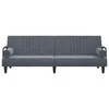 Sofa-lova su porankiais, tamsiai pilkos spalvos, aksomas