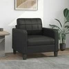 Sofa Krėslas, juodos spalvos, 60cm, dirbtinė oda