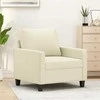 Sofa Krėslas, kreminės spalvos, 60cm, dirbtinė oda