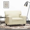 Sofa Krėslas, kreminės spalvos, 60cm, dirbtinė oda