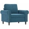 Sofa Krėslas, mėlynos spalvos, 60cm, aksomas