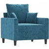 Sofa Krėslas, mėlynos spalvos, 60cm, aksomas