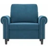 Sofa Krėslas, mėlynos spalvos, 60cm, aksomas