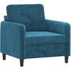 Sofa Krėslas, mėlynos spalvos, 60cm, aksomas