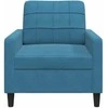 Sofa Krėslas, mėlynos spalvos, 60cm, aksomas