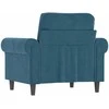 Sofa Krėslas, mėlynos spalvos, 60cm, aksomas