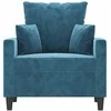 Sofa Krėslas, mėlynos spalvos, 60cm, aksomas