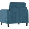 Sofa Krėslas, mėlynos spalvos, 60cm, aksomas