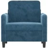 Sofa Krėslas, mėlynos spalvos, 60cm, aksomas