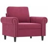 Sofa Krėslas, raudonojo vyno spalvos, 60cm, aksomas