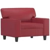 Sofa Krėslas, raudonojo vyno spalvos, 60cm, dirbtinė oda