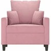 Sofa Krėslas, rožinės spalvos, 60cm, aksomas