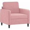 Sofa Krėslas, rožinės spalvos, 60cm, aksomas
