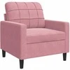 Sofa Krėslas, rožinės spalvos, 60cm, aksomas