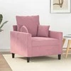Sofa Krėslas, rožinės spalvos, 60cm, aksomas