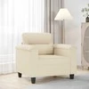 Sofa Krėslas, smėlio spalvos, 60cm, mikropluošto audinys