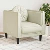 Sofa Krėslas su pagalvėle, kreminės spalvos, aksomas