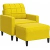 Sofa Krėslas su pakoja, geltonos spalvos, 60cm, aksomas