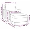 Sofa Krėslas su pakoja, geltonos spalvos, 60cm, aksomas