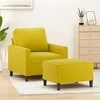 Sofa Krėslas su pakoja, geltonos spalvos, 60cm, aksomas