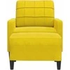 Sofa Krėslas su pakoja, geltonos spalvos, 60cm, aksomas