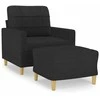 Sofa Krėslas su pakoja, juodos spalvos, 60cm, audinys