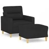Sofa Krėslas su pakoja, juodos spalvos, 60cm, audinys
