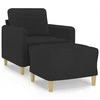 Sofa Krėslas su pakoja, juodos spalvos, 60cm, audinys