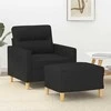Sofa Krėslas su pakoja, juodos spalvos, 60cm, audinys