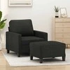 Sofa Krėslas su pakoja, juodos spalvos, 60cm, audinys