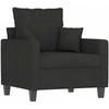 Sofa Krėslas su pakoja, juodos spalvos, 60cm, audinys