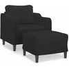 Sofa Krėslas su pakoja, juodos spalvos, 60cm, audinys