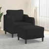 Sofa Krėslas su pakoja, juodos spalvos, 60cm, audinys
