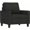 Sofa Krėslas su pakoja, juodos spalvos, 60cm, audinys