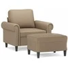 Sofa Krėslas su pakoja, kapučino spalvos, 60cm, dirbtinė oda