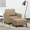 Sofa Krėslas su pakoja, kapučino spalvos, 60cm, dirbtinė oda