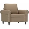 Sofa Krėslas su pakoja, kapučino spalvos, 60cm, dirbtinė oda