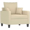 Sofa Krėslas su pakoja, kreminės spalvos, 60cm, audinys