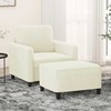Sofa Krėslas su pakoja, kreminės spalvos, 60cm, aksomas